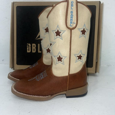 New Children’s Brown DBL Barrel Cowboy Boots. 11 D. 24-55