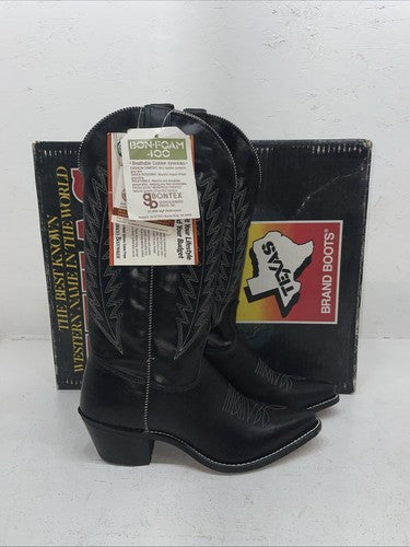 New Women’s Black Texas Brand Cowboy Boots. 4800 7 M. 18-135