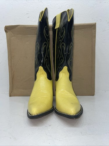 New Women’s Yellow Texas Brand Cowboy Boots. L 1991018 M. 16-77