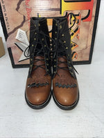 New Women’s Brown Lace Up Texas Brand Cowboy Boots. 4460 7.5 7 1/2 M. 17-73