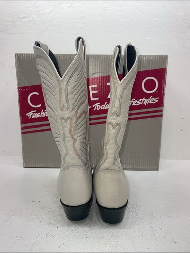 New Women’s White Capezio Cowboy Boots. L 287 8.5 8 1/2 M. 16-116