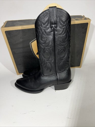 New Men’s Tall Western Boots. Black Deertan Boot. Size 9 1/2. 7-6