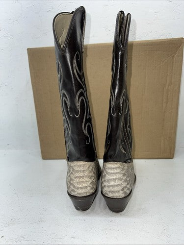 New Women’s Brown Snakeskin Capezio Cowboy Boots. L421 6 M. 19-16