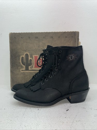 New Women’s Black Lace Up Laredo Cowboy Boots. 29-9178 9 M. 15-80