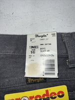 New Boys Grey Wrangler Pro Rodeo Cowboy Cut Denim Jeans. 16/28 B-33
