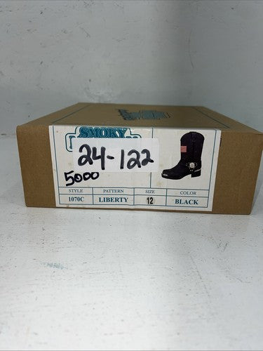 New Children’s Black Smoky Mountain Cowboy Boots. 1070C 12. 24-122
