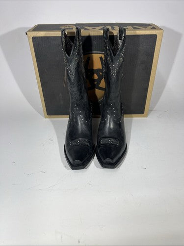 New Women’s Western Boots. Black Color Boot With Rhinestones. Size 8.5. 16-5