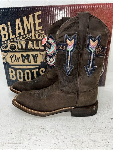 New Women’s Brown Laredo Cowboy Boots. 3134 7.5 7 1/2 M. 17-86