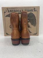 New Women’s Brown Lace Up American West Cowboy Boots. 59003 9 M. 15-69