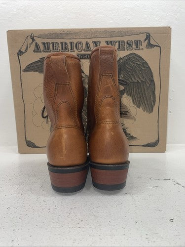 New Women’s Brown Lace Up American West Cowboy Boots. 59003 9 M. 15-69