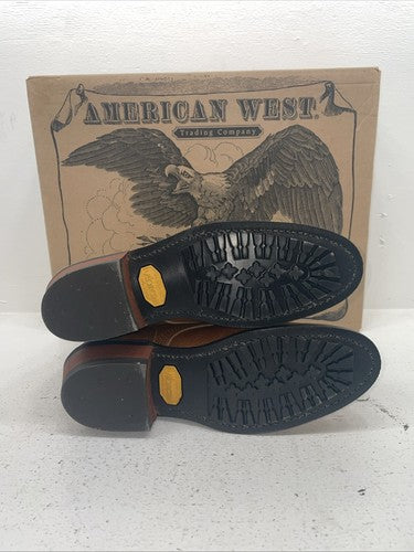 New Women’s Brown Lace Up American West Cowboy Boots. 59003 9 M. 15-69