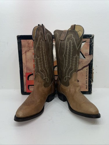 New Men’s Brown Texas Brand Cowboy Boots. 6244 11.5 11 1/2 D. 9-40