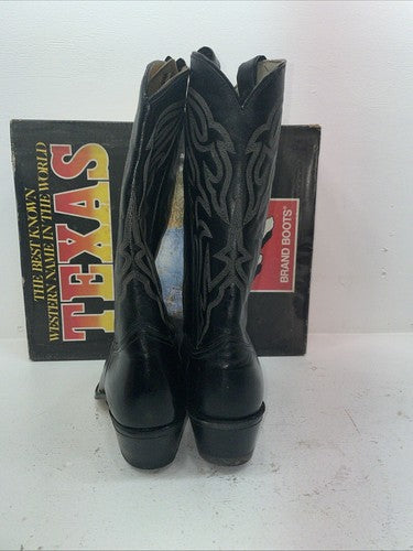 New Mean Black Texas Brand Cowboy Boots. 7800 11 D. 9-88
