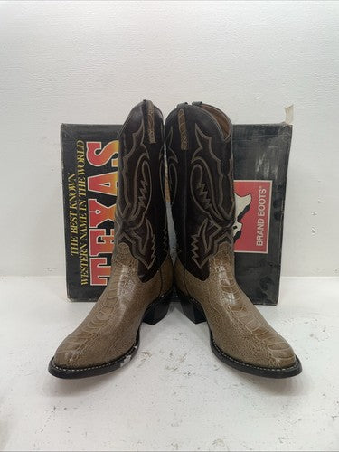New Men’s Brown Texas Brand Cowboy Boots. 5041 11 D. 9-87