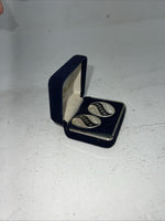 New Women’s Montana Silversmiths Silver Black Oval Earrings. ER238 A-49