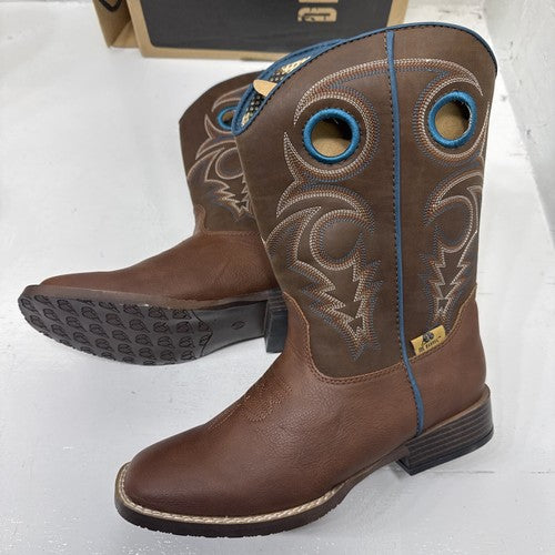 NEW WESTERN BOOT DYLAN DBL BARREL Brand - BROWN, Kids Size 4.  #1-3.