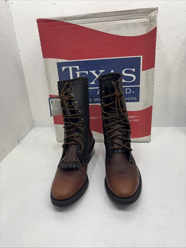 NEW Men’s Brown/black American Bootmaker Western Boot Laced Size 9m. 3-1