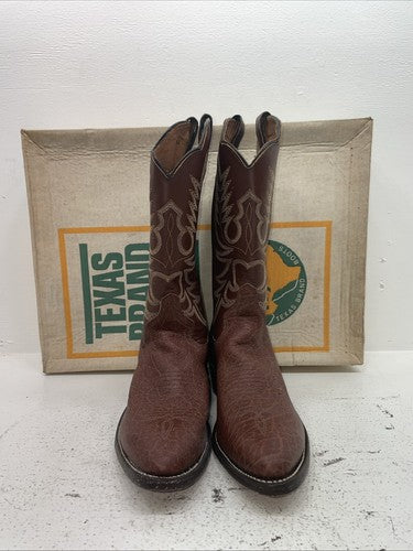 New Men’s Brown Texas Brand Cowboy Boots. 7404 11 D. 9-32