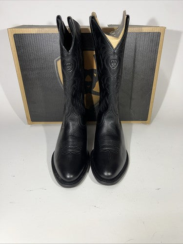 New Men’s Tall Western Boots. Black Deertan Boot. Size 9 1/2. 7-6