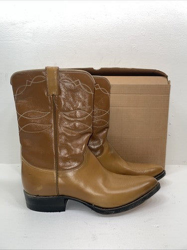 New Men’s Brown Justin Cowboy Boots. L 7042 11.5 11 1/2 D. 9-38