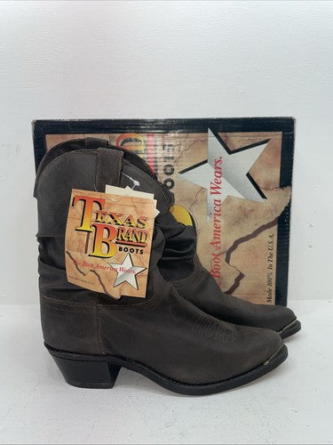 New Men’s Brown Texas Brand Cowboy Boots. M 471 12 E E. 9-42
