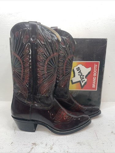 New Men’s Brown Texas Brand Cowboy Boots. 7673 12 D. 8-11