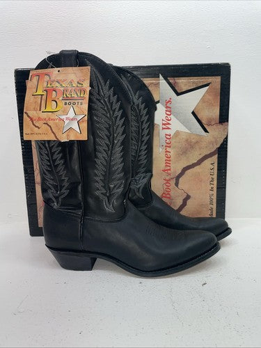 New Women’s Black Texas Brand Cowboy Boots. 4870 10 M. 15-118