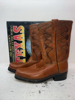 New Men’s Orange Texas Brand Cowboy Boots. M 44 11.5 11 1/2 D. 9-34
