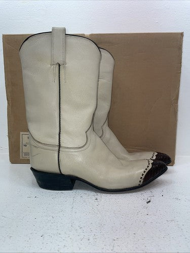 New Women’s Cream Cowtown Cowboy Boots. 110 8.5 8 1/2 A. 15-71