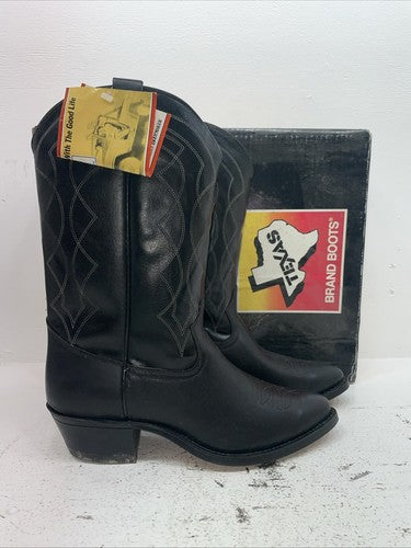New Men’s Black Texas Brand Cowboy Boots. 5100 11 D. 9-16