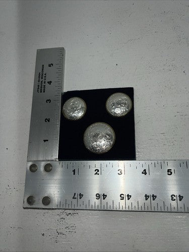 New Women’s Montana Silversmiths Silver Gold Button Cover And Earrings. A-70