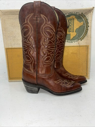 New Women’s Brown Texas Brand Cowboy Boots. L243 5.5 5 1/2 M. 20-61