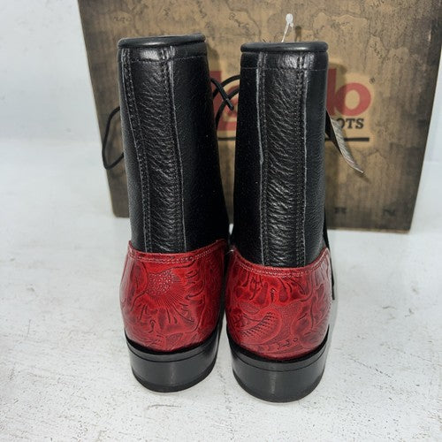 New Women’s Red/black Laredo Lace Up Cowboy Boots. 28 163 7 M. 18-119