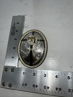 New Women’s Montana Silversmiths Gold Silver Black “F” Belt Buckle. B-5
