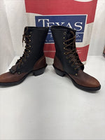 NEW Men’s Brown/black American Bootmaker Western Boot Laced Size 9m. 3-1