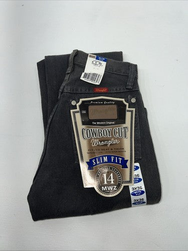 New Girls Gray Cowboy Cut Slim Fit Wrangler Denim Jeans. 3x36 G-7