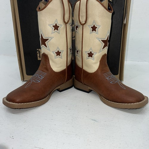 New Children’s Brown DBL Barrel Cowboy Boots. 11.5 11 1/2. 2-101