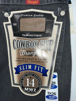 New Girls Gray Cowboy Cut Slim Fit Wrangler Denim Jeans. 3x36 G-7