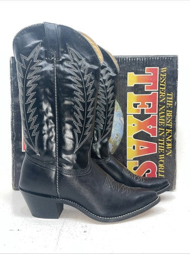 New Women’s Black Texas Brand Cowboy Boots. 4800 8.5 8 1/2 M. 16-107