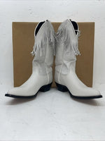 New Women’s White With Fringe Capezio Cowboy Boots. L 697 8 M. 16-75