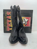 New Mean Black Texas Brand Cowboy Boots. 7800 11 D. 9-88