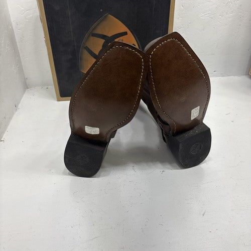 New Brown Boots Leather Boots 8.5 Squar Toe 3-13