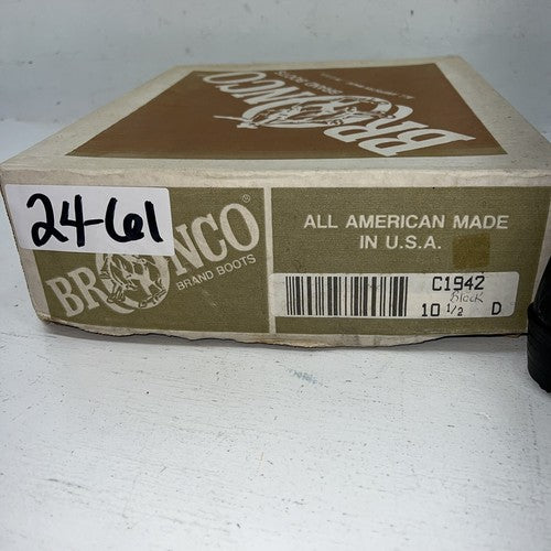 New Children’s Black Bronco Cowboy Boots. C1942 10.5 10 1/2 D. 24-61