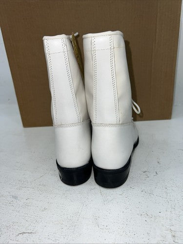 New Women’s White Lace Up Texas Brand Cowboy Boots. S 439 7 M. 18-80