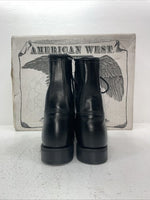New Womens Black Lace Up American West Cowboy Boots. 5991 8.5 8 1/2 W. 15-32