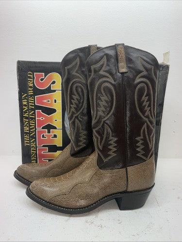 New Men’s Brown Texas Brand Cowboy Boots. 5041 11 D. 9-87
