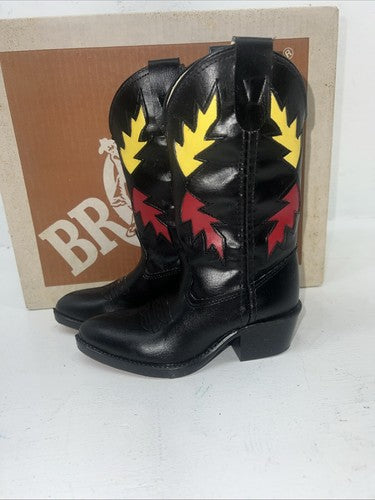 New Children’s Black Bronco Cowboy Boots.  8.5 8 1/2 D 24-10