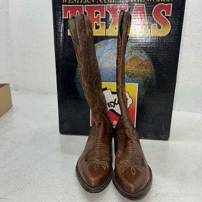 New Women’s Brown Texas Brand Cowboy Boots. All Leather C 721 5.5 5 1/2 A. 20-19