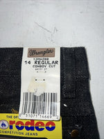 New Boys Black Wrangler Pro Rodeo Cowboy Cut Denim Jeans. 14/27 Regular C-21