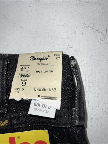 New Boys Black Wrangler Pro Rodeo Cowboy Cut Jeans. 9/32 C-15